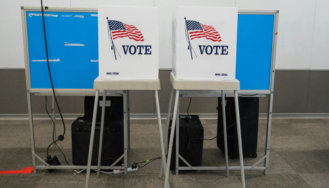 Two voting booths in a polling place